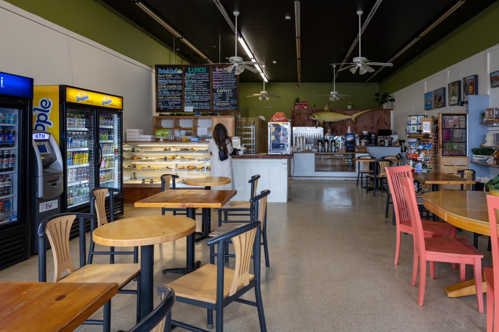 Interior of Café 64 with seating and counter