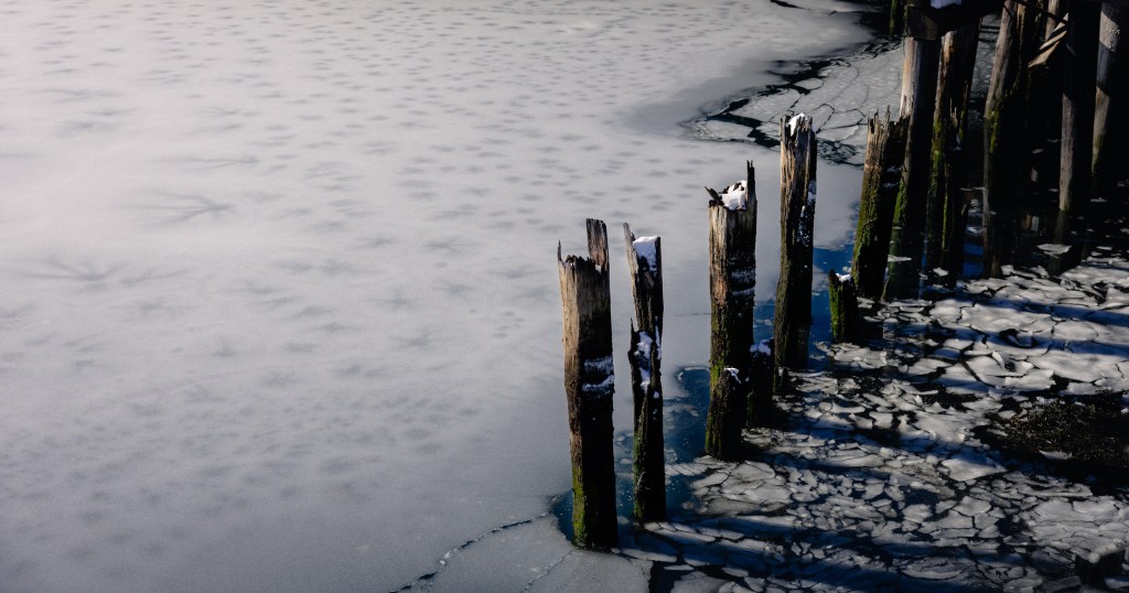 Portland Maine harbor waterfront view winter