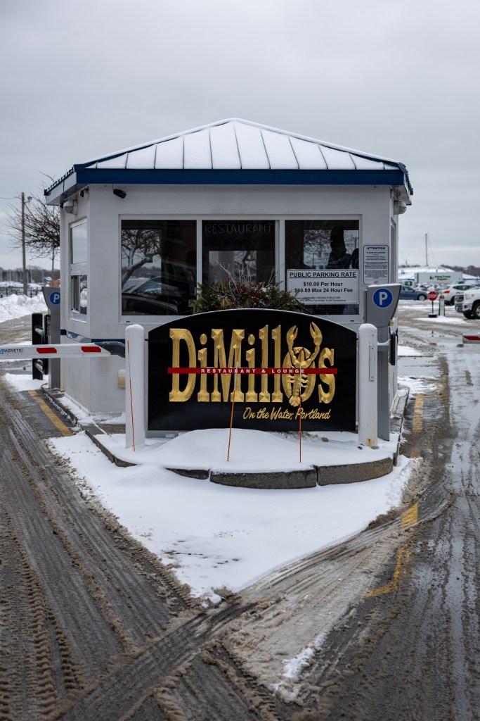 Portland Maine harbor waterfront view winter
