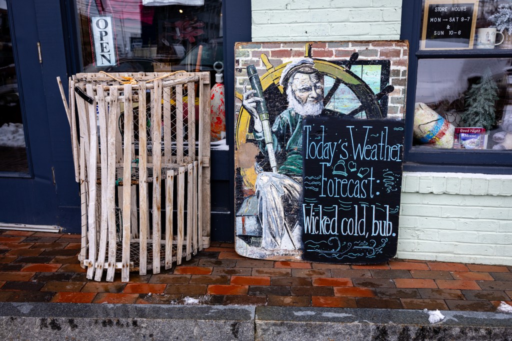 Portland Maine harbor waterfront view winter