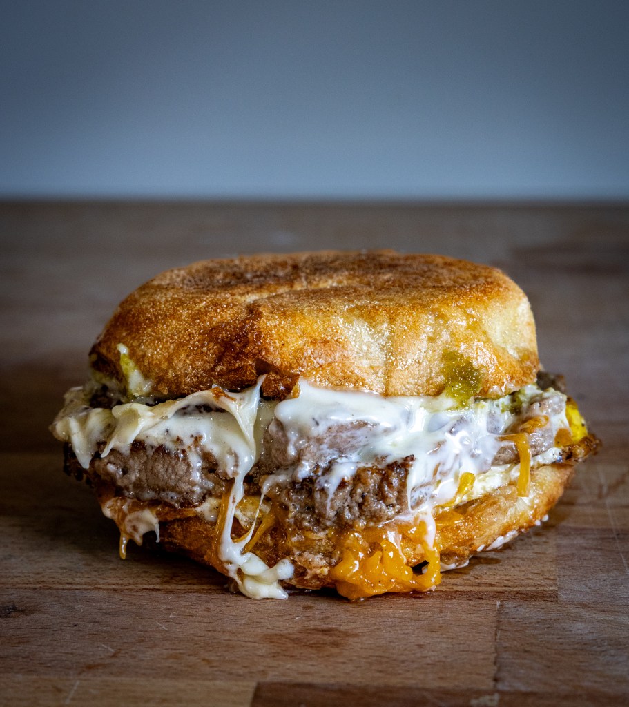 steak egg breakfast sandwich Sweet and Savory Bakehouse Standish Maine