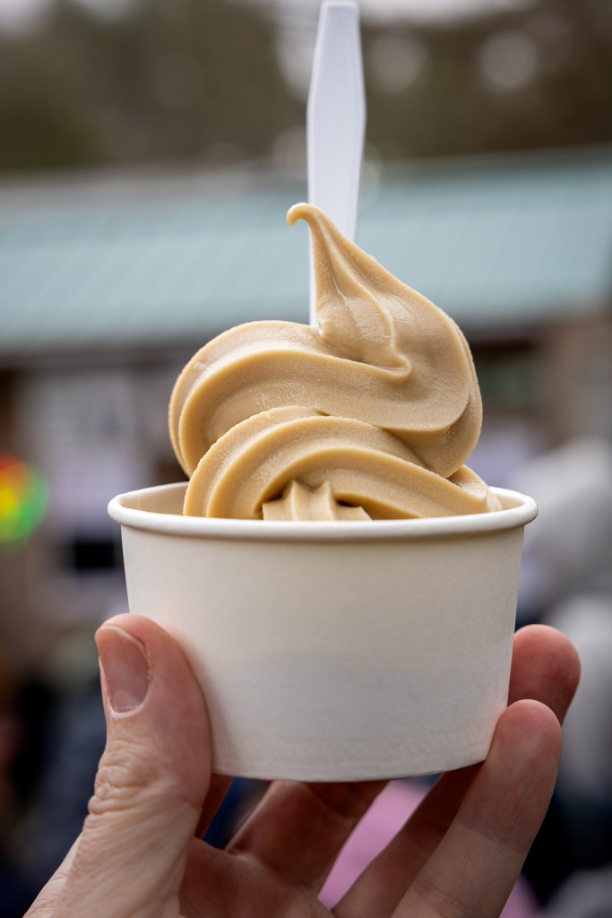 Maple soft serve ice cream at Merrifield Farm during Maine Maple Sunday