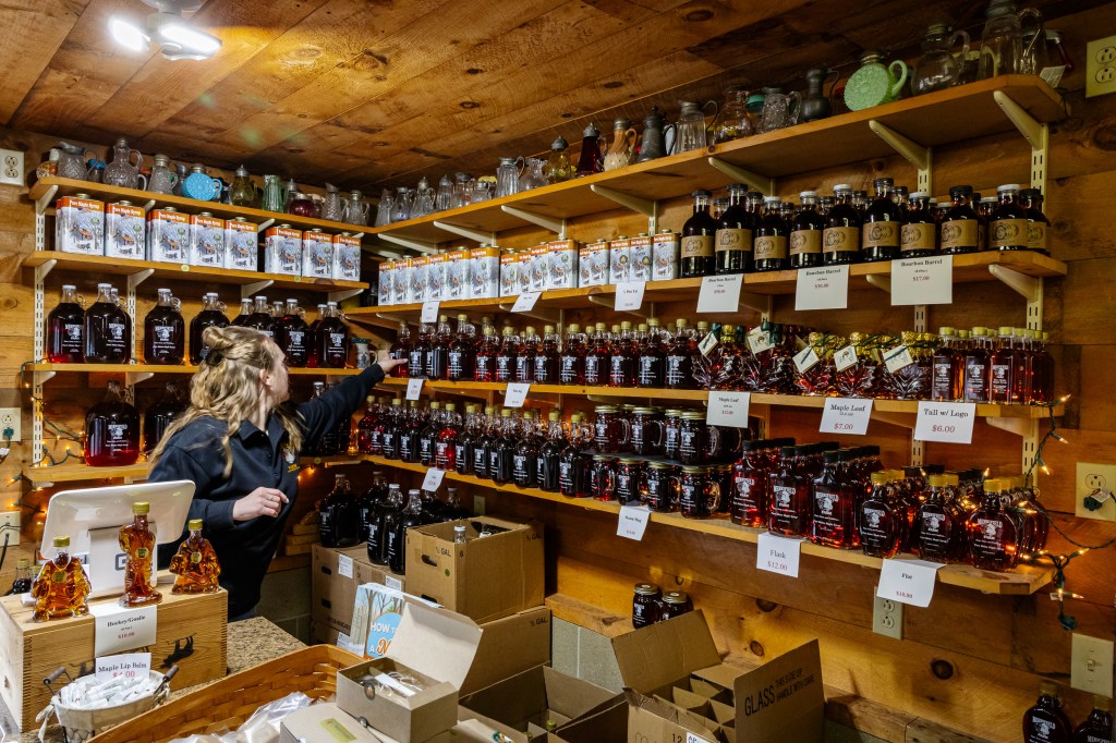 Inside the Merrifield Farm store during Maine Maple Sunday